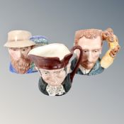 Three Royal Doulton character jugs : Vincent Van Gogh, Old Charley,