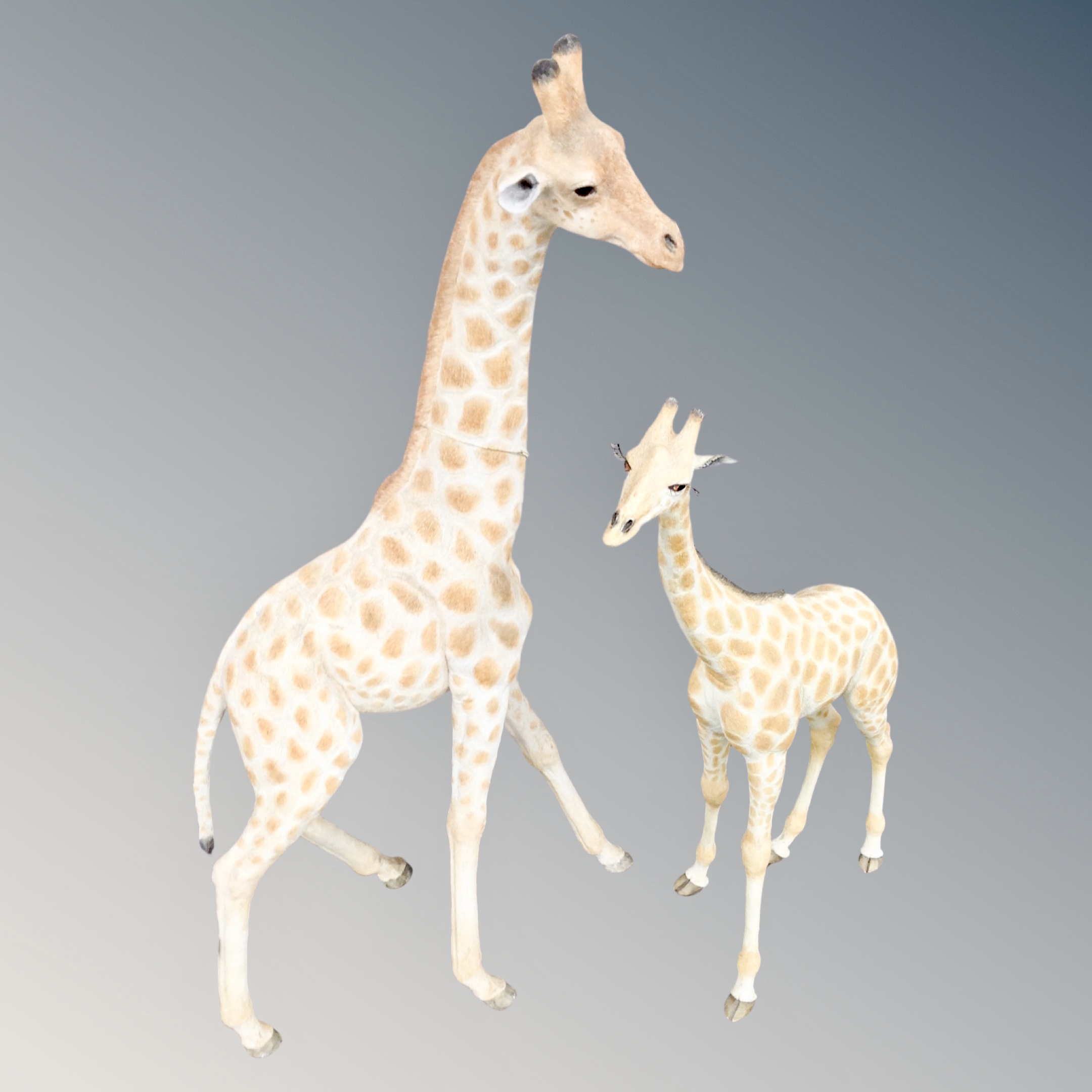 Two Country Artists contemporary figures of giraffes,