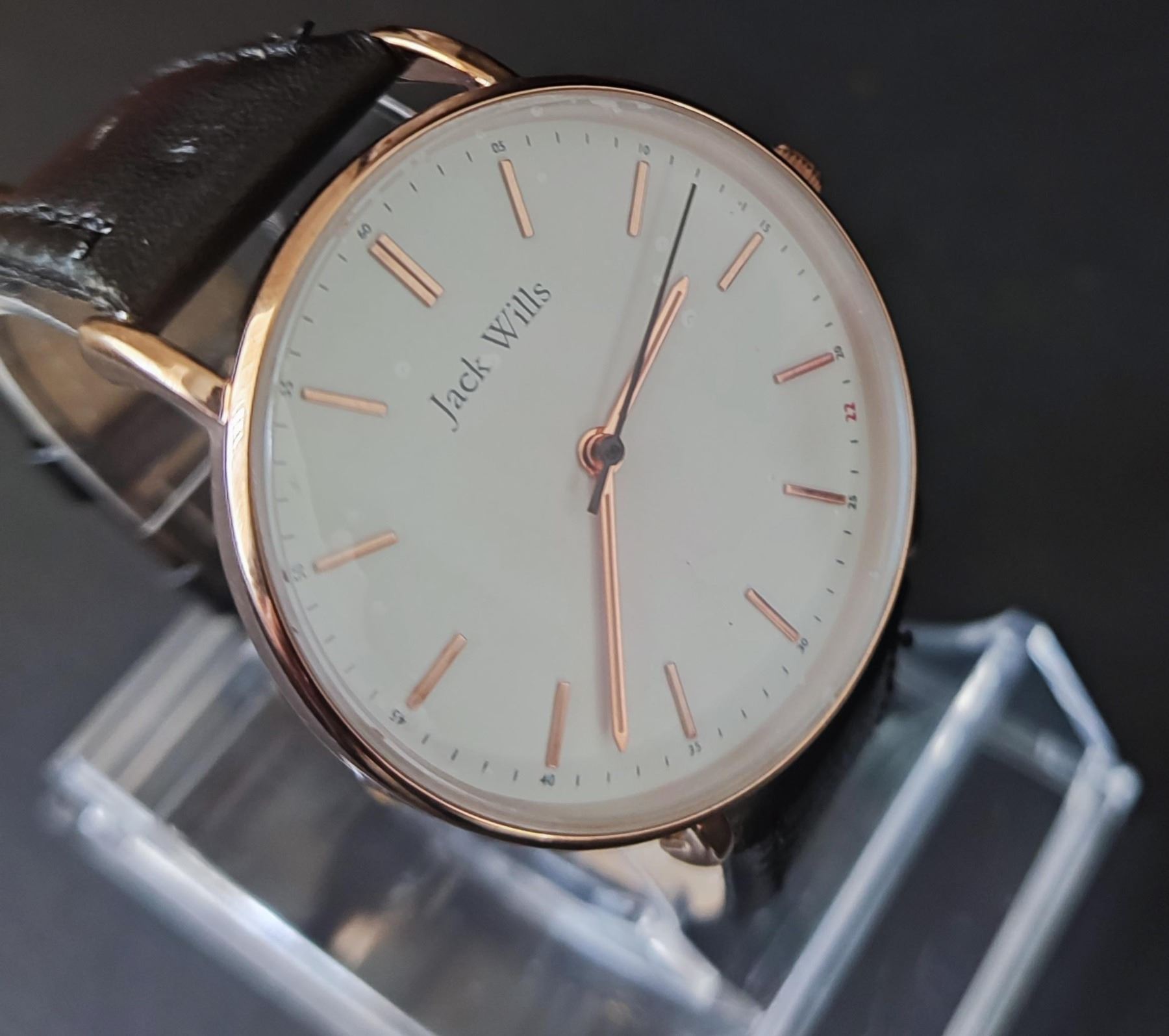 Brand new Jack Wills rose gold plated watch (JW018FLWH) With black Leather strap. Battery included. - Image 2 of 5
