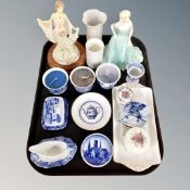 Assorted ceramics to include : Coalport figure, Spode cabinet china,