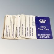 A set of mid 20th century Know Your Navy cards