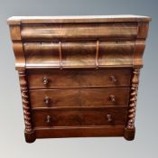 A Victorian mahogany seven drawer Scotch chest,