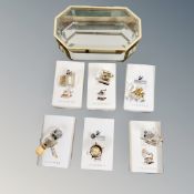 Six miniature Swarovski crystal ornaments, boxed,