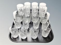 A tray of cut crystal tumblers (19)