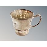 A silver Lindisfarne pattern mug, Northern Goldsmiths & Co, Birmingham marks, height 7.