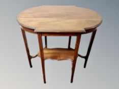 A late 19th century inlaid mahogany occasional table