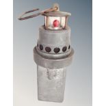 A Leeds Ringrose firedamp alarm detector lamp