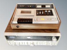 A Technics four channel / two channel receiver together with a Technics Cassette stereo deck with