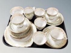 A tray of Gladstone gilded tea china