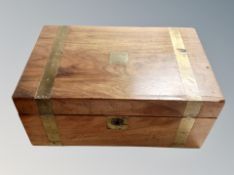 An Edwardian brass bound writing box.