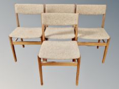Four mid century teak dining chairs