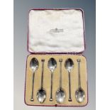 A set of six silver teaspoons retailed by The Alexander Clark Company Limited,