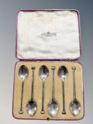 A set of six silver teaspoons retailed by The Alexander Clark Company Limited,