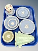 A tray of Wedgwood Jasperware dishes,