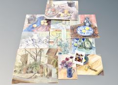 A collection of pictures, oil paintings on canvas and board from the studio of Paula Stephenson,