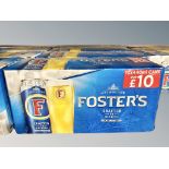 One hundred and sixteen cans of Fosters Lager, contained in 12 crates.