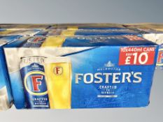 One hundred and sixteen cans of Fosters Lager, contained in 12 crates.