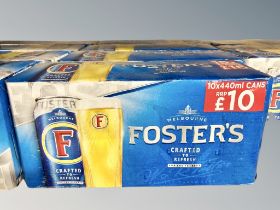 One hundred and sixteen cans of Fosters Lager, contained in 12 crates.