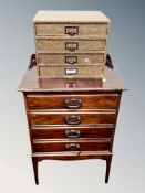An Edwardian four drawer music chest,