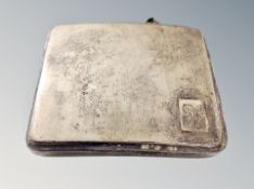 A silver cigarette case