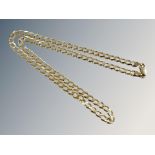 A 9ct gold flat link necklace, length 47cm CONDITION REPORT: 9.