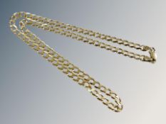 A 9ct gold flat link necklace, length 47cm CONDITION REPORT: 9.