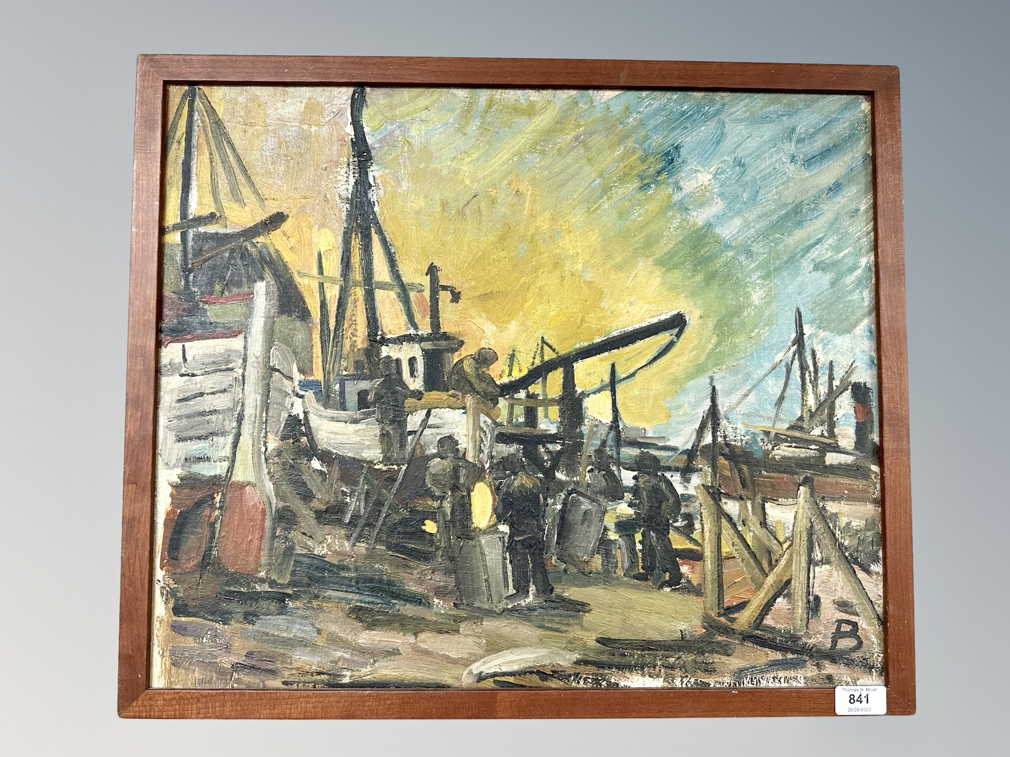 Danish School : Fishermen, oil on canvas,