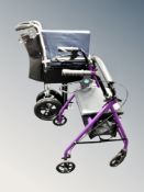 A folding lightweight wheel chair together with a walking aid