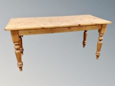 A pine dining table 74 cm x 168 cm