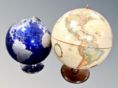 Two 20th century desk globes.