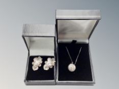 A boxed pair of Italian 925 leaf earrings,