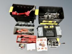 A Stanley rolling tool chest together with a further small toolbox containing tools.