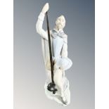 A Lladro figure of Don Quixote kneeling holding a lance, no.