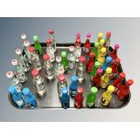 Forty one alcohol miniatures : Vodkas, Flavoured Vodkas & Bacardi Rum.