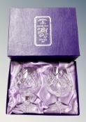 A box pair of Edinburgh Crystal brandy glasses