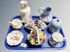 A tray of Wedgwood pot and cover, Jasper ware items,