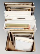 Two boxes of picture frames, canvas boards etc.