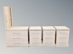 Four laminated beech chest of drawers