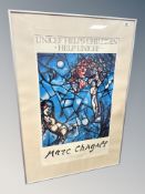 A Marc Chagall Unicef print 100 cm x 69 cm