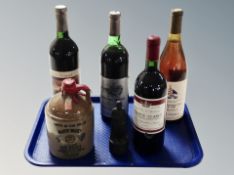 Four bottles of alcohol to include Reserve Claret, Silverado Hill Cellars cabernet souvingon,