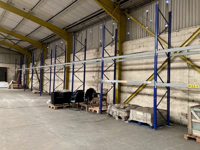 A large quantity of warehouse racking comprising of Dexion A3 grey and blue system approximately 20