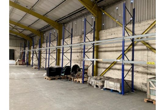 A large quantity of warehouse racking comprising of Dexion A3 grey and blue system approximately 20 - Image 1 of 10