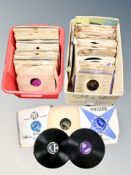 Two boxes of vintage 78's on Columbia, Philips,