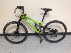 An Apollo Gradient full suspension mountain bike