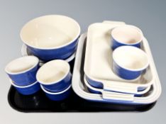 A tray of Le Creuset pottery dishes,