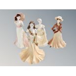 Four Coalport figures : Emily, Vicky, Juliana,