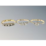 Three 18ct gold and platinum diamond rings CONDITION REPORT: 5.