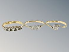 Three 18ct gold and platinum diamond rings CONDITION REPORT: 5.