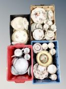 Five crates of English and continental tea ware, dinner ware, Japanese vase,