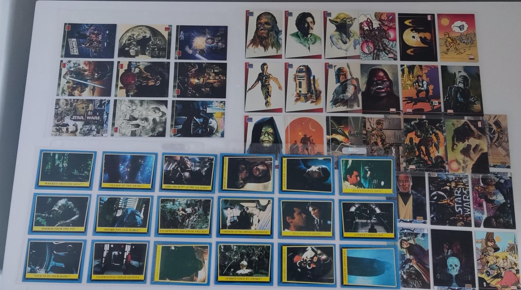 A collection of 1983 Topps Return of the Jedi cards,
